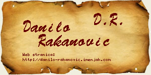 Danilo Rakanović vizit kartica